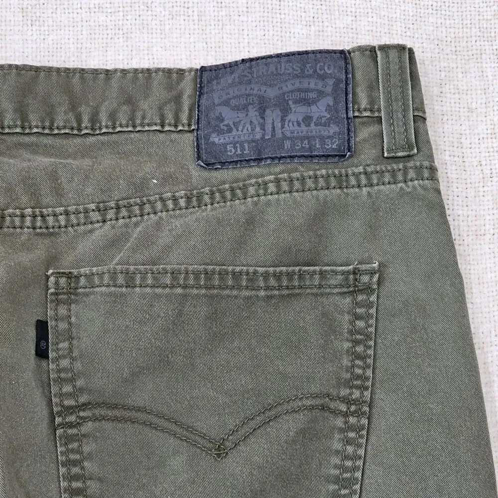 Levi's 511 Jeans Mens Skinny Green Wash Denim Tag Size W34 L32